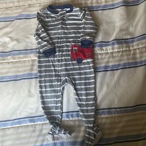 Carter’s stripes Firetruck Footsie